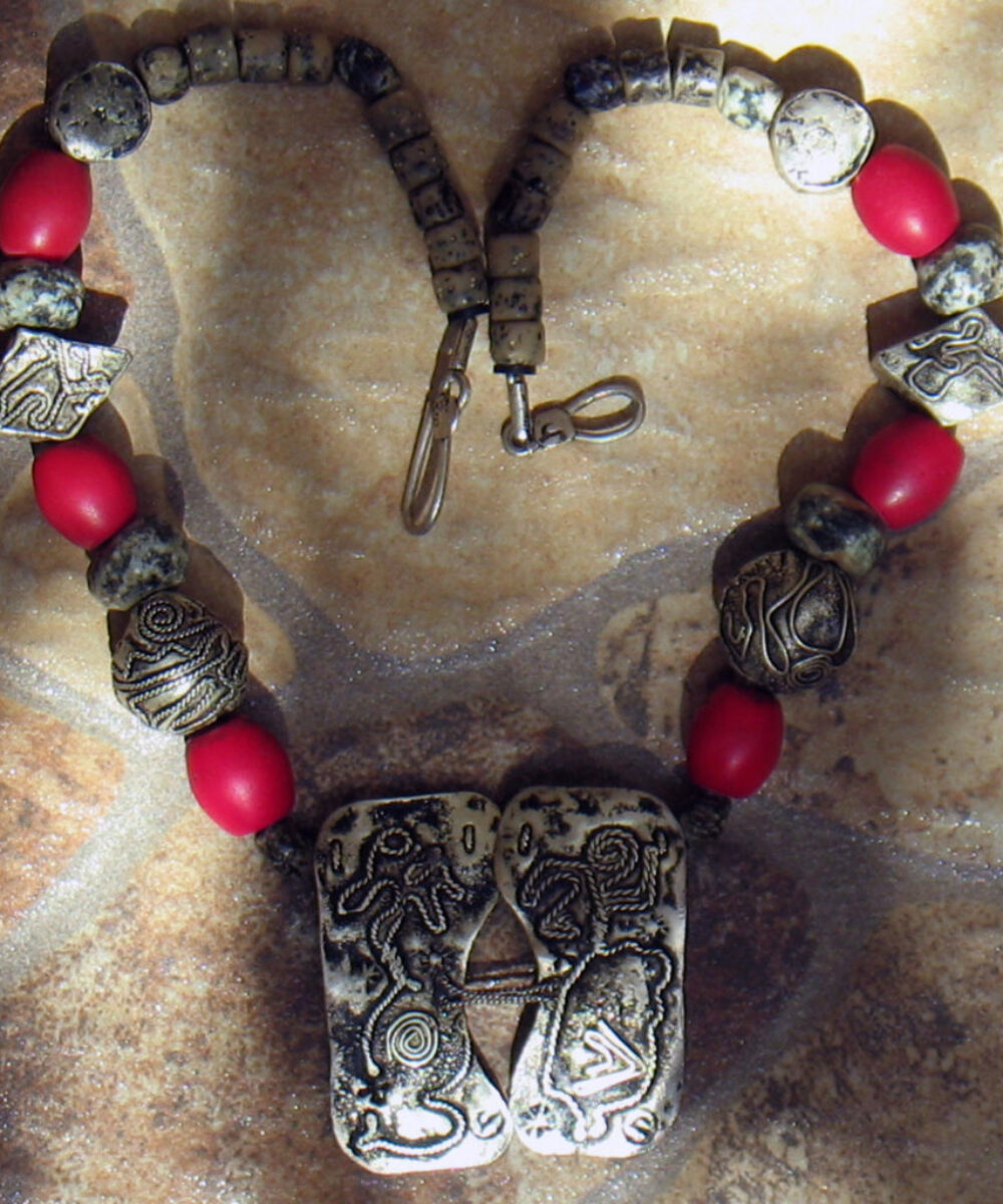 "Dance": Granite-pearls Maasai-sterling silver