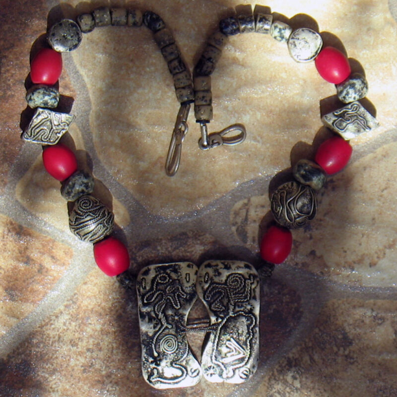 "Dance": Granite-pearls Maasai-sterling silver